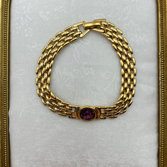 Amethyst-Tone Gemstone Bracelet