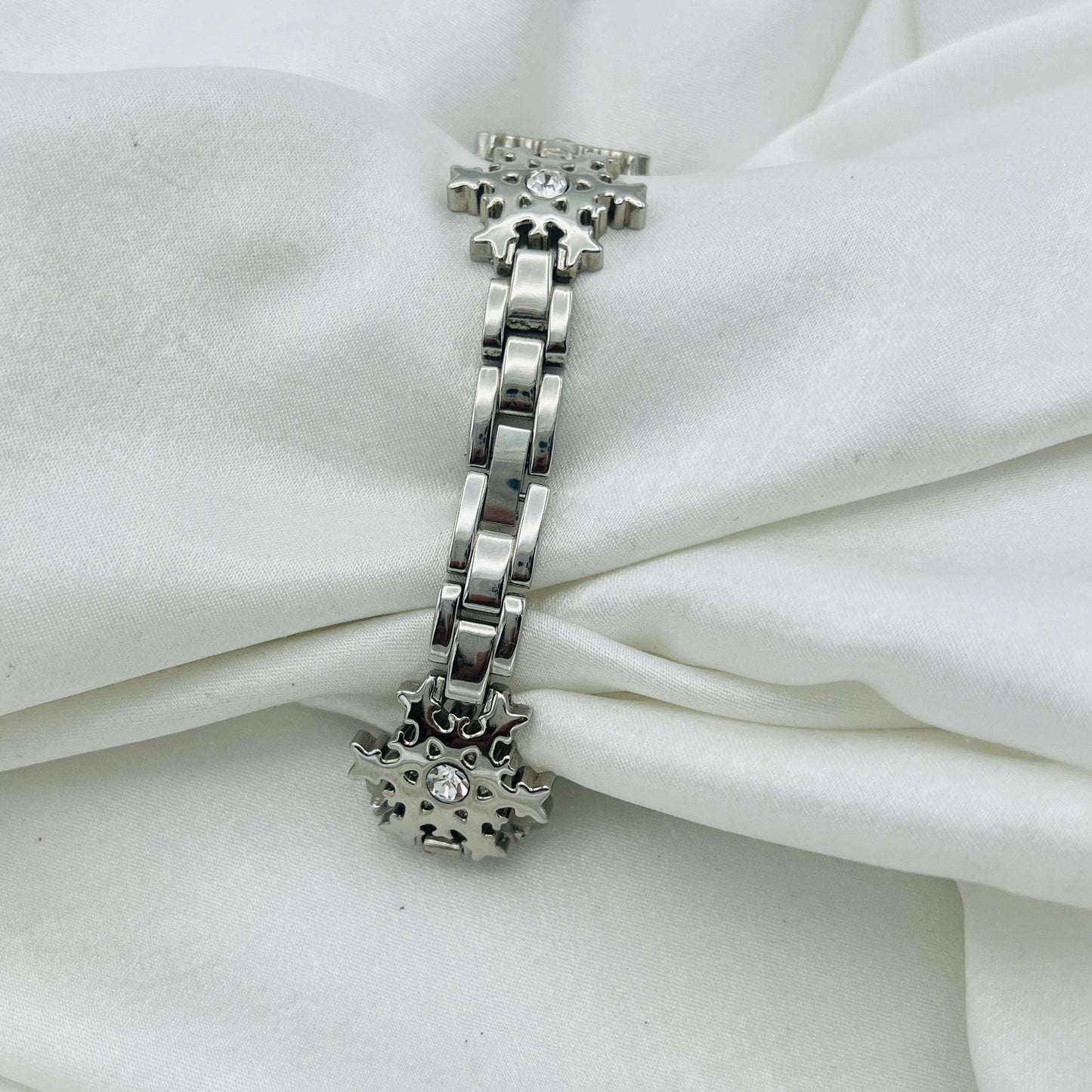 Silver-Toned Snowflake Watch