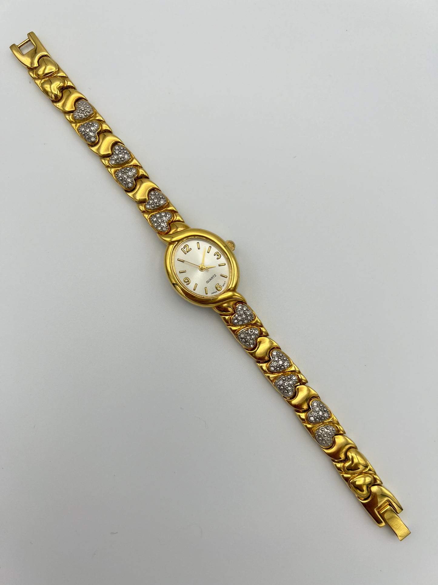 Gold Heart Strap Watch