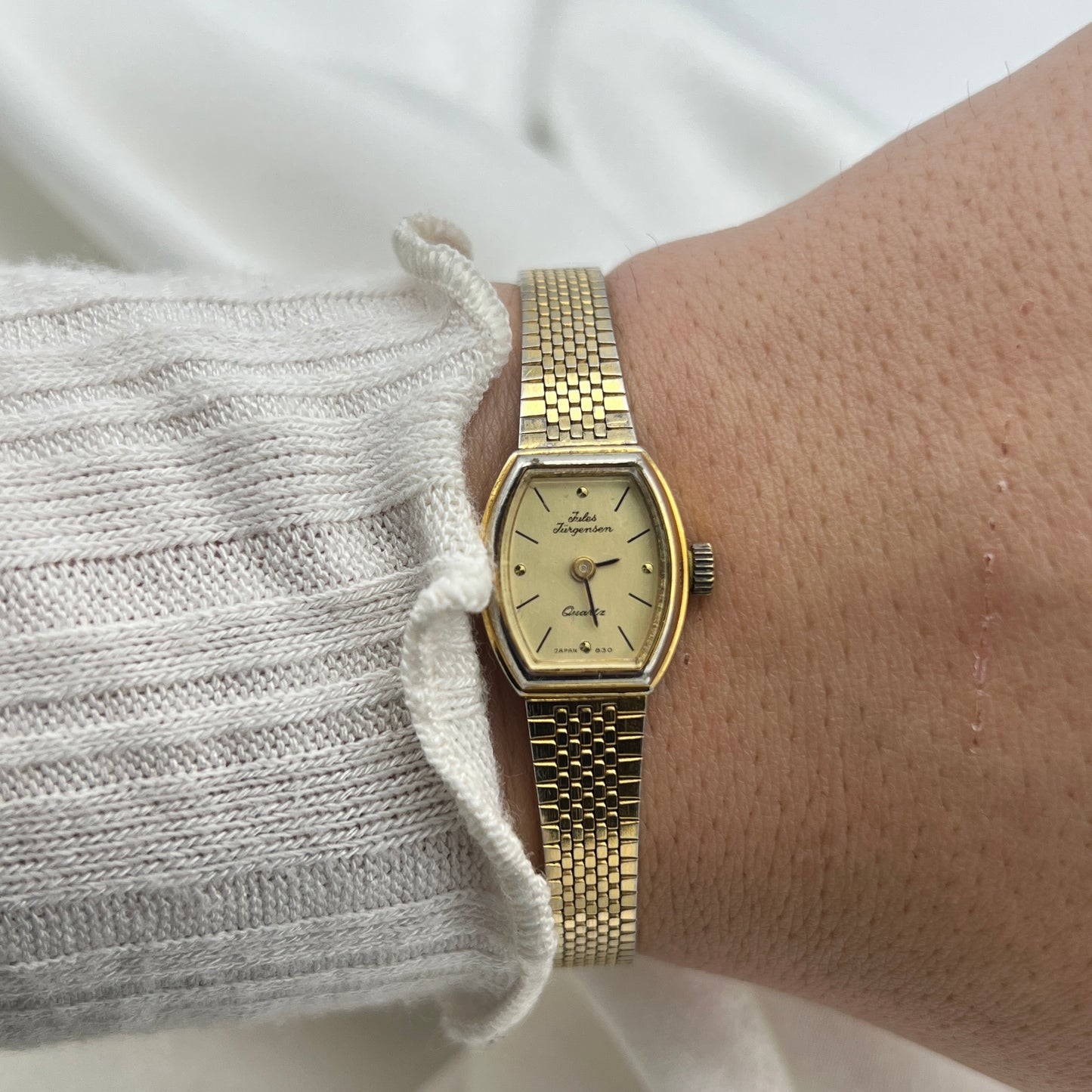 RARE Dainty Jules Jurgenson Gold Tone Watch
