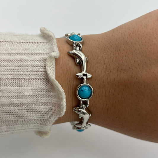 Dolphin & Turquoise Bracelet