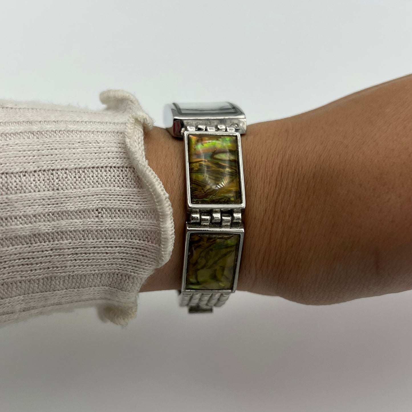 Abalone Silver-Toned Watch