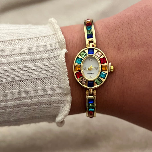 Gold Bejeweled Watch