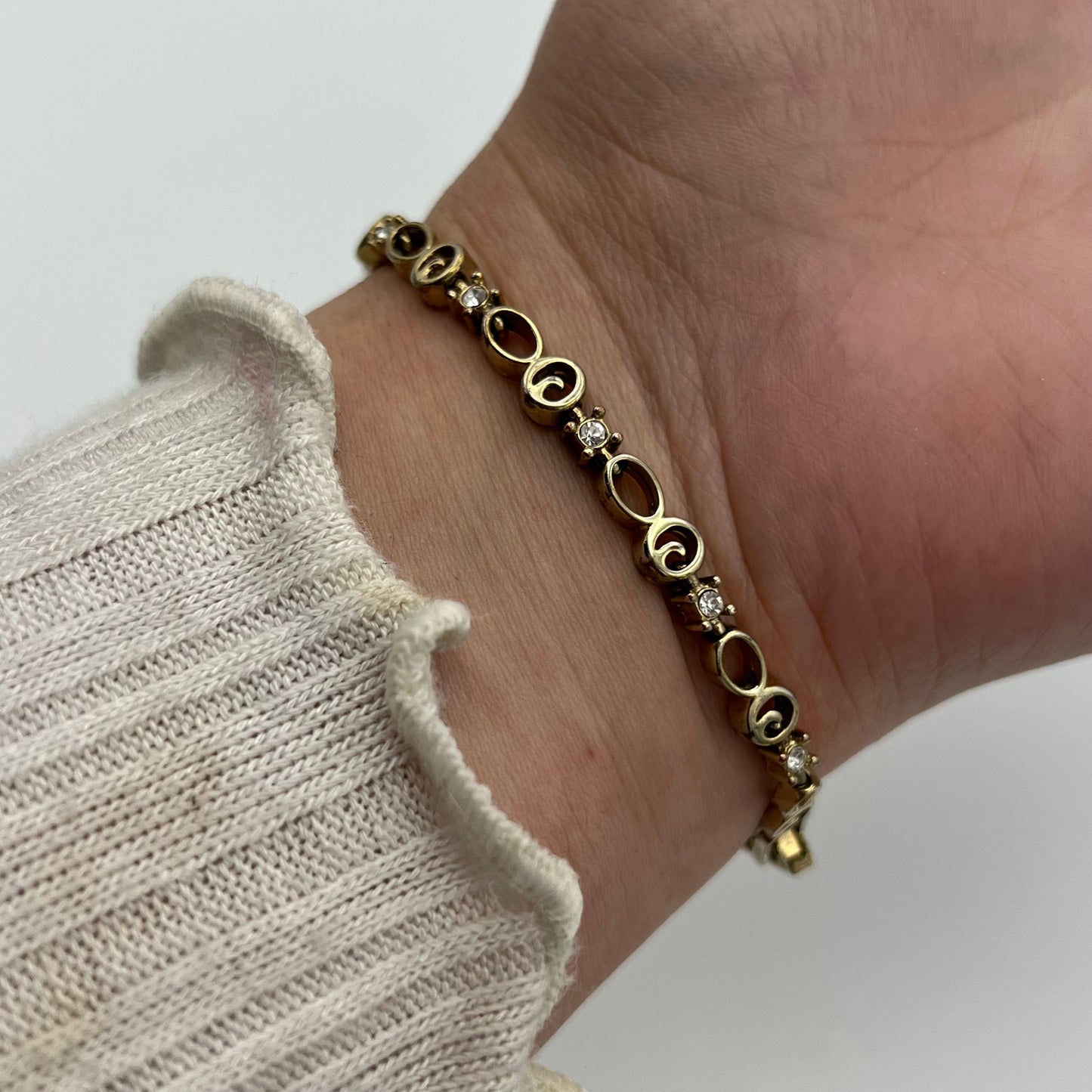 Cute Diamanté Bracelet with Heart Charm