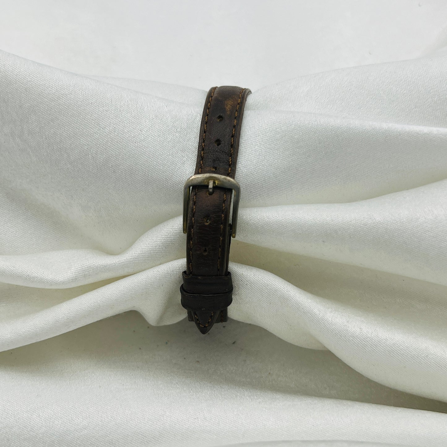 Gold-Toned Brown Leather Watch