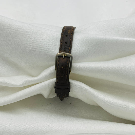 Gold-Toned Brown Leather Watch