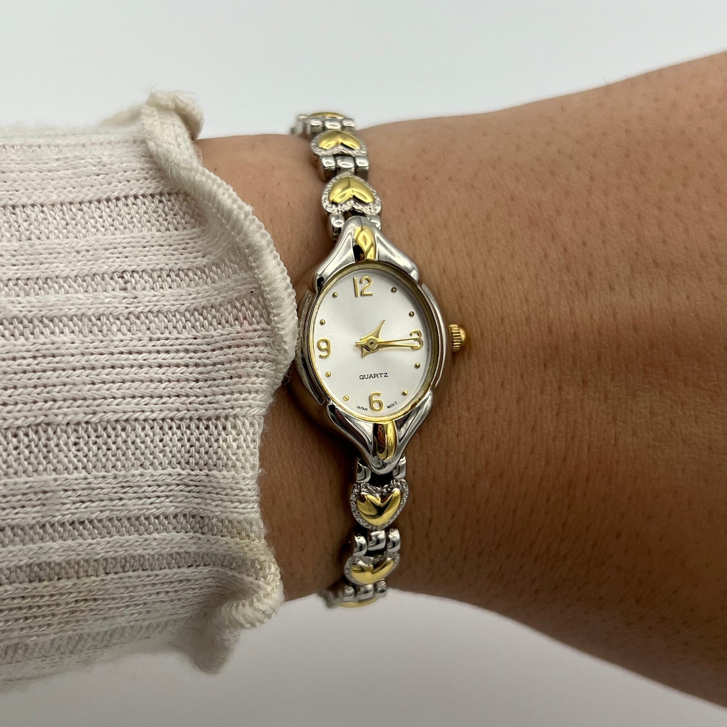 Dainty Two-Toned Heart Watch