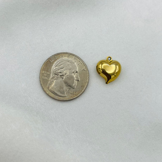 Puffy Gold-Toned Heart