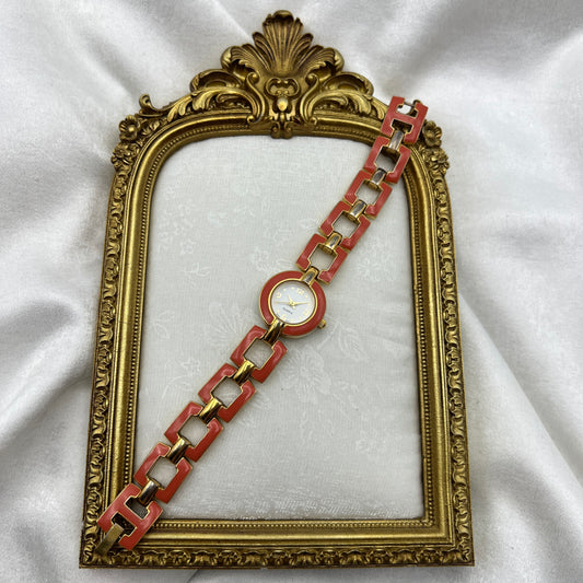 Gold & Coral Toned Watch
