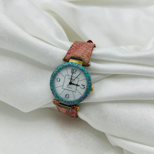 Pink Leather Watch