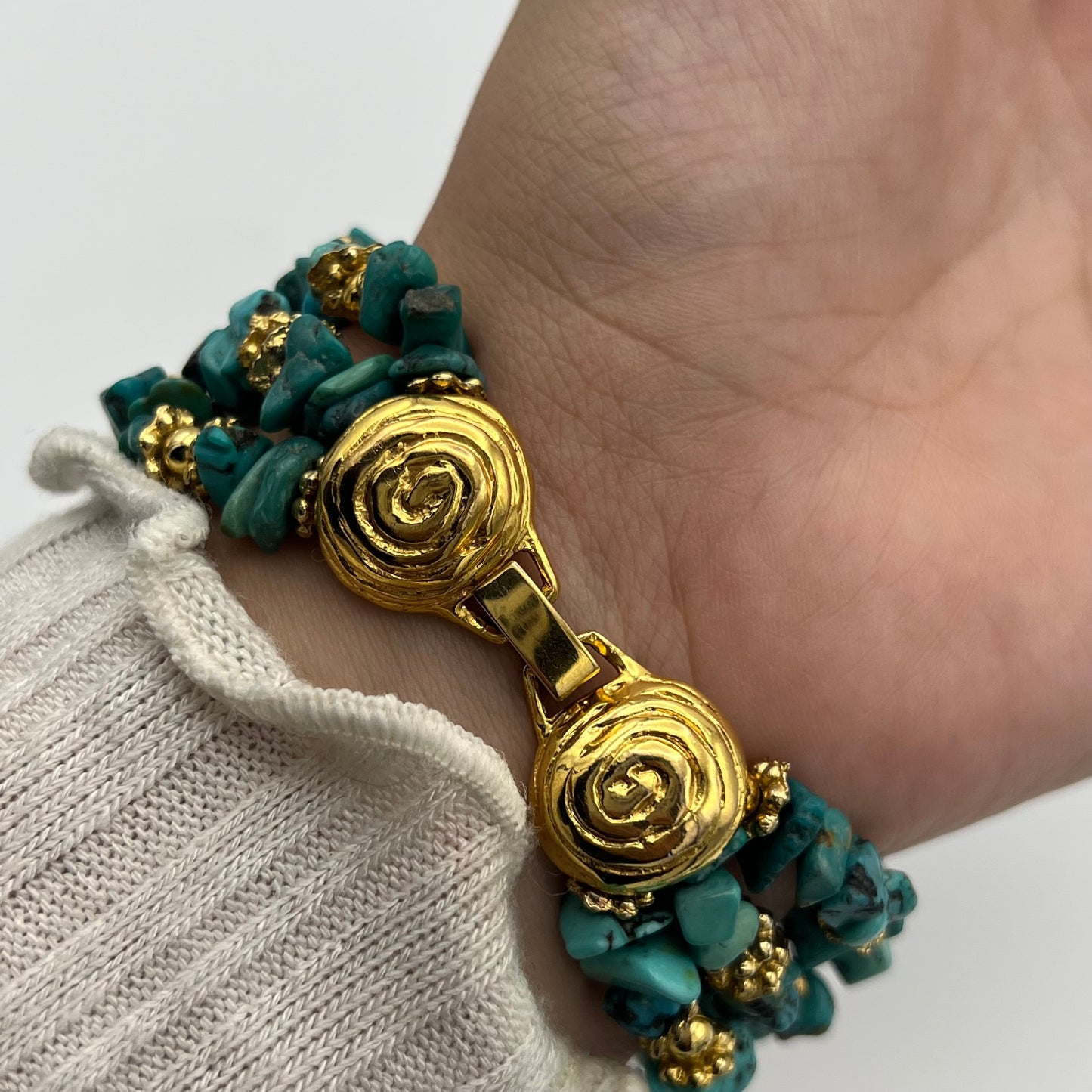 Gold-Toned Turquoise Watch