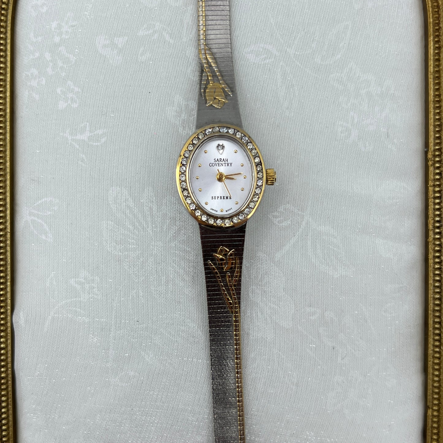 Two-Tone Flower Detailed Watch