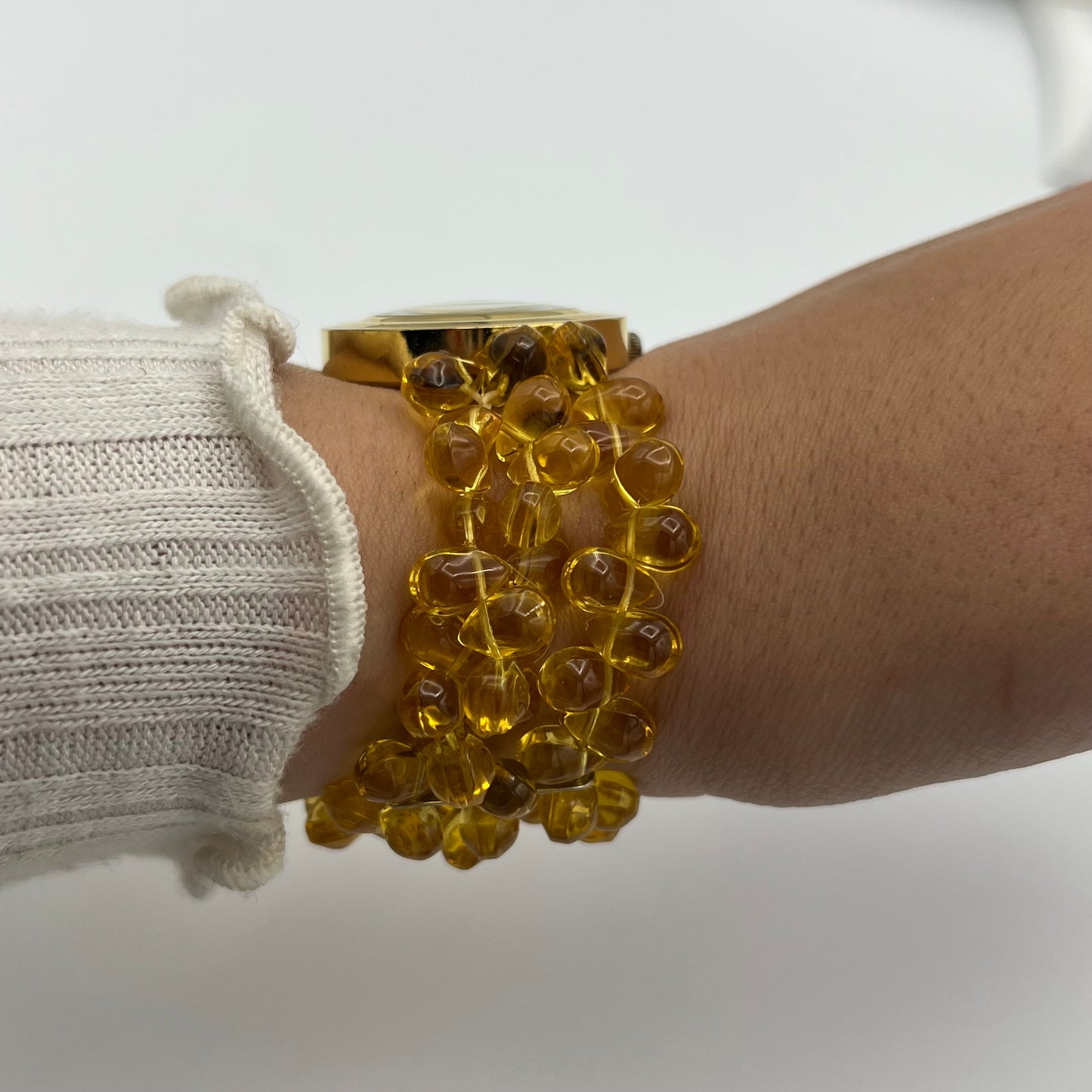 Yellow Beaded Watch