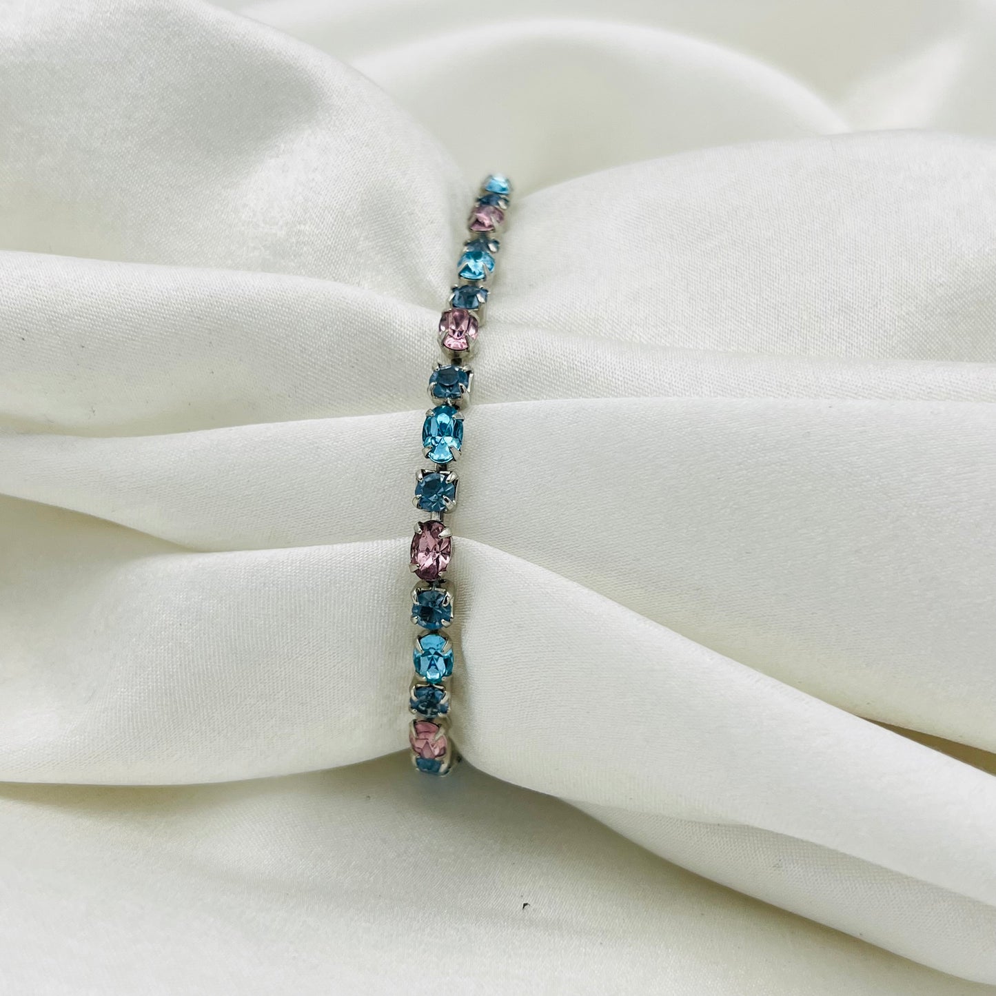 Pastel Pink & Blue Gemstone Bracelet
