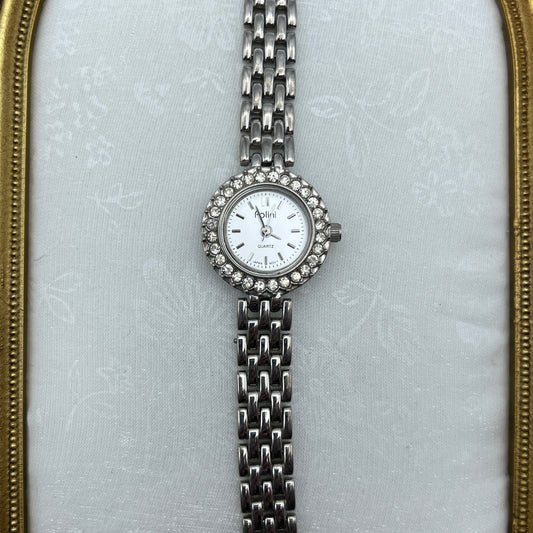 Diamanté Silver-Toned Watch