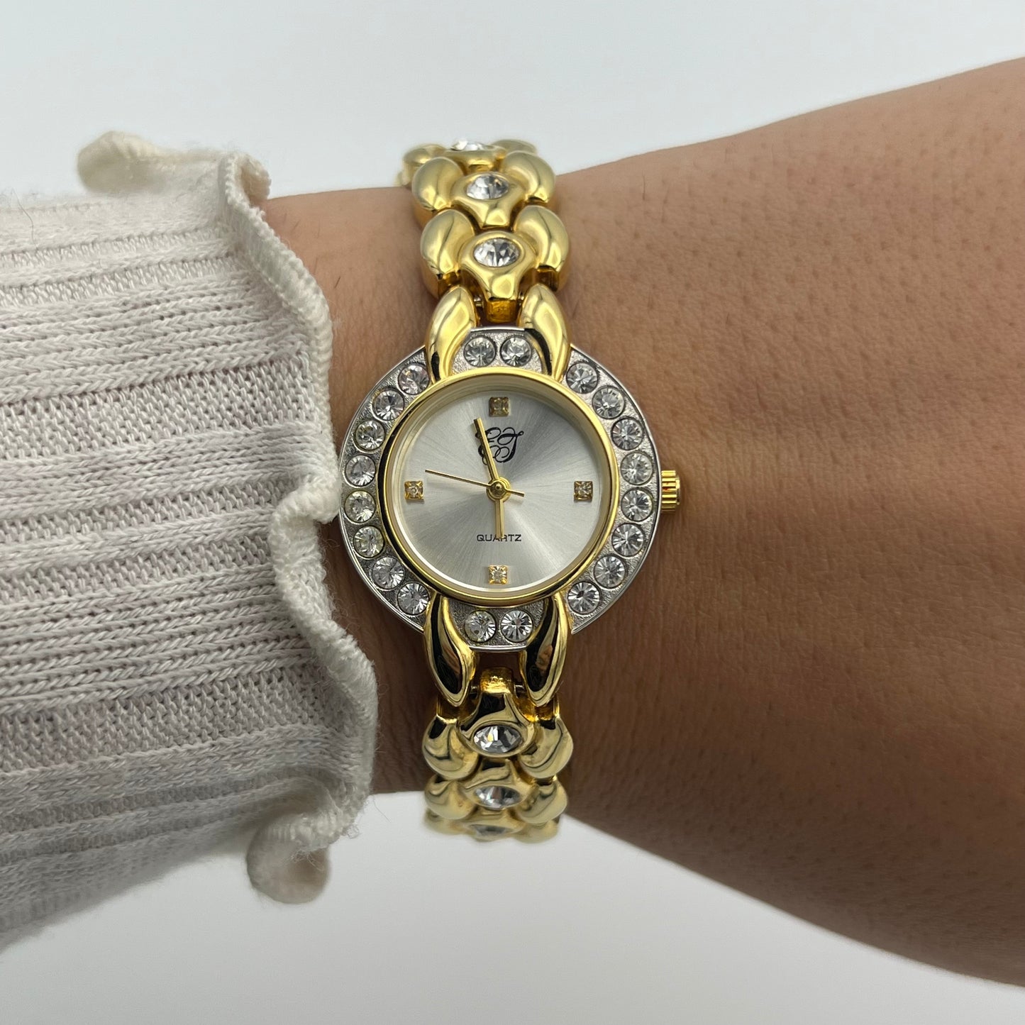 Diamanté Gold-Toned Watch