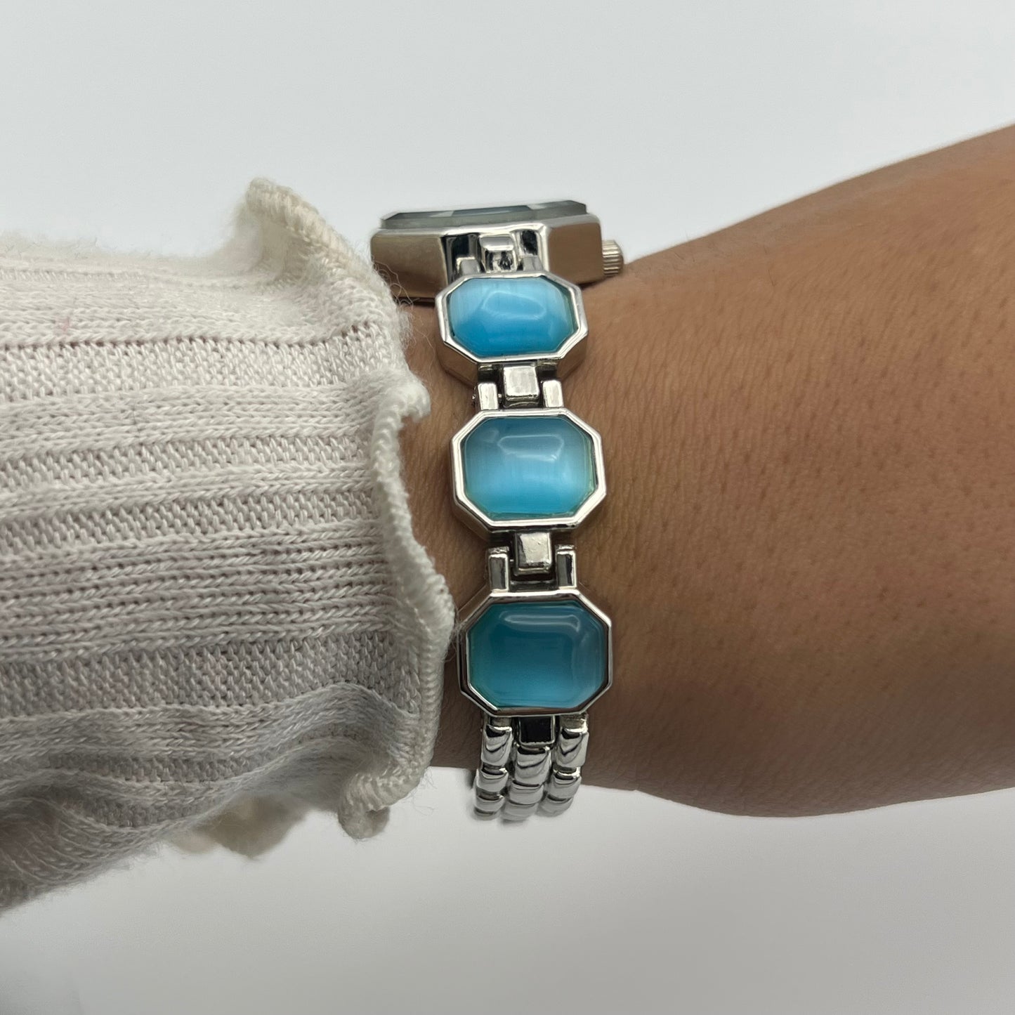 Aqua Blue Gemstone Watch