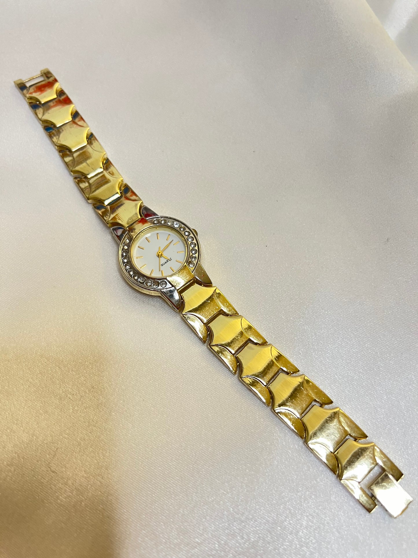 Two-Toned Diamanté Face Watch