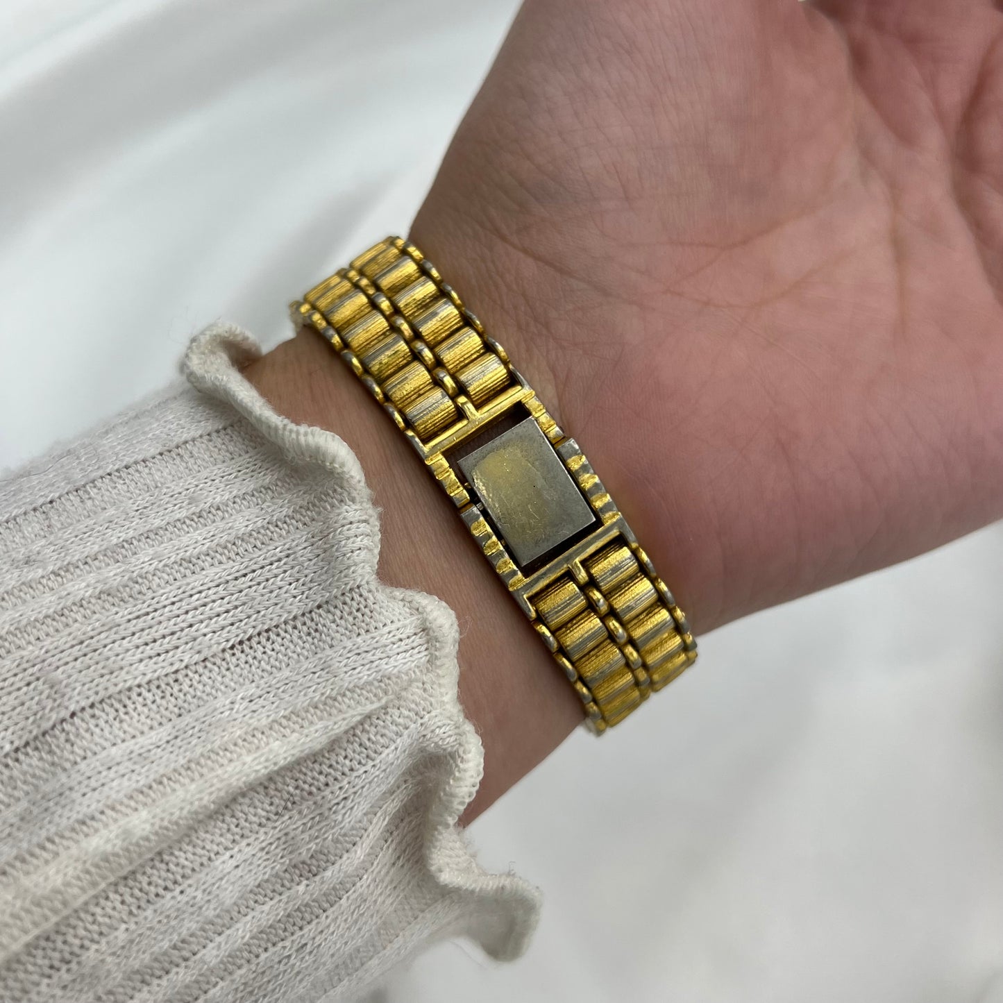 Classic Gold-Toned Tank Watch