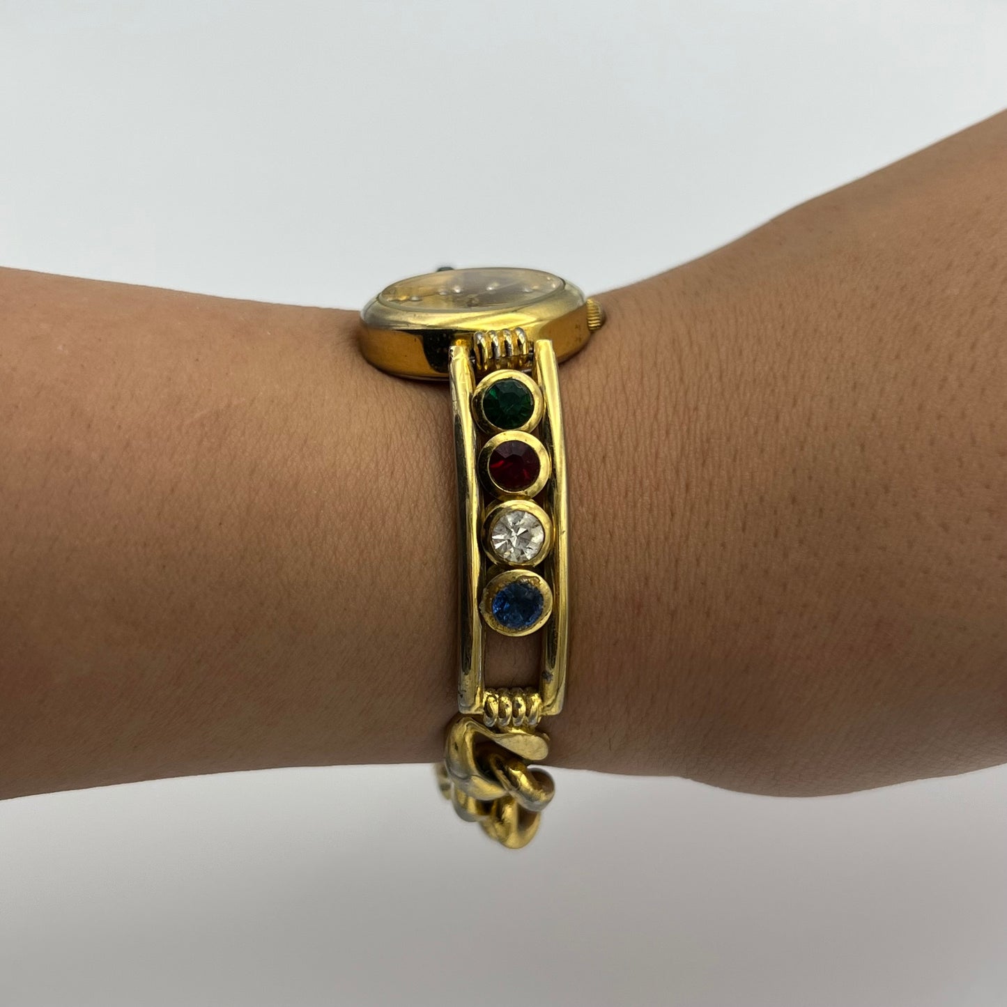 Bejeweled Gold-Toned Watch