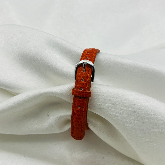 Art Deco Orange Leather Watch