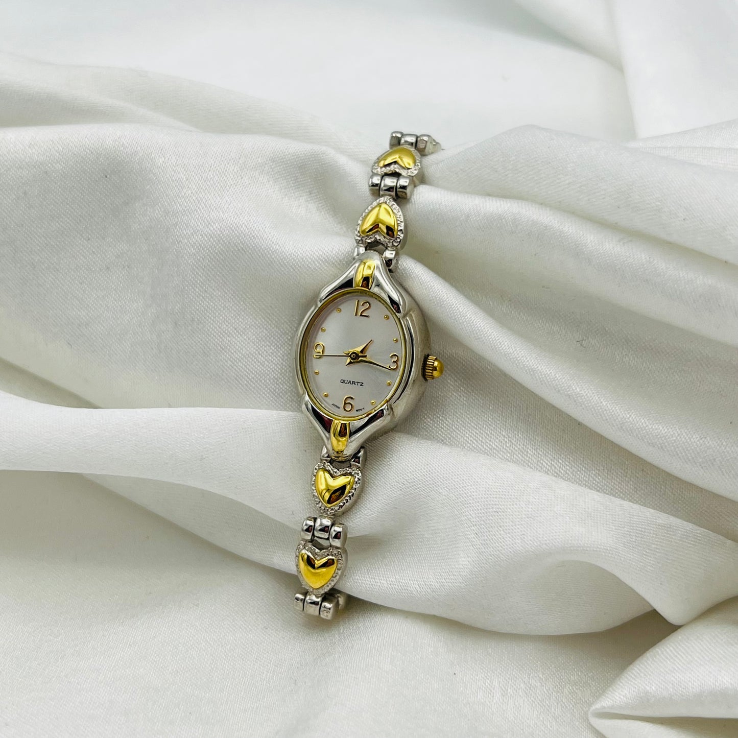 Dainty Two-Toned Heart Watch