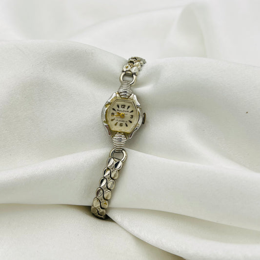 Bulova 17 Jewels Silver-Toned Watch