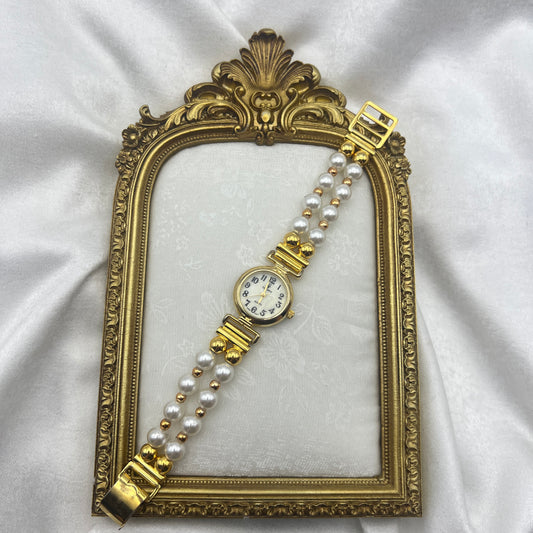 Gold-Toned Pearl Watch