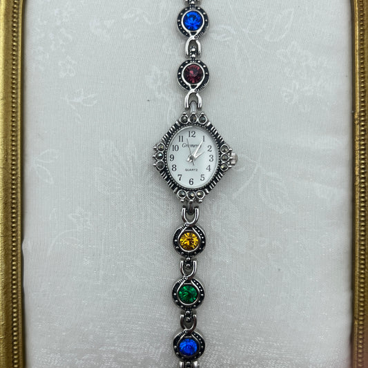 Multi-Colored Gemstone Watch