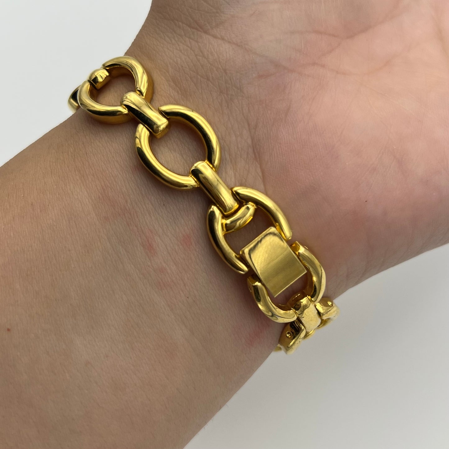 Gold-Toned Watch with Heart Charm