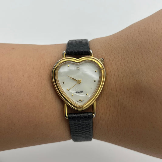 Leather Heart Dial Watch