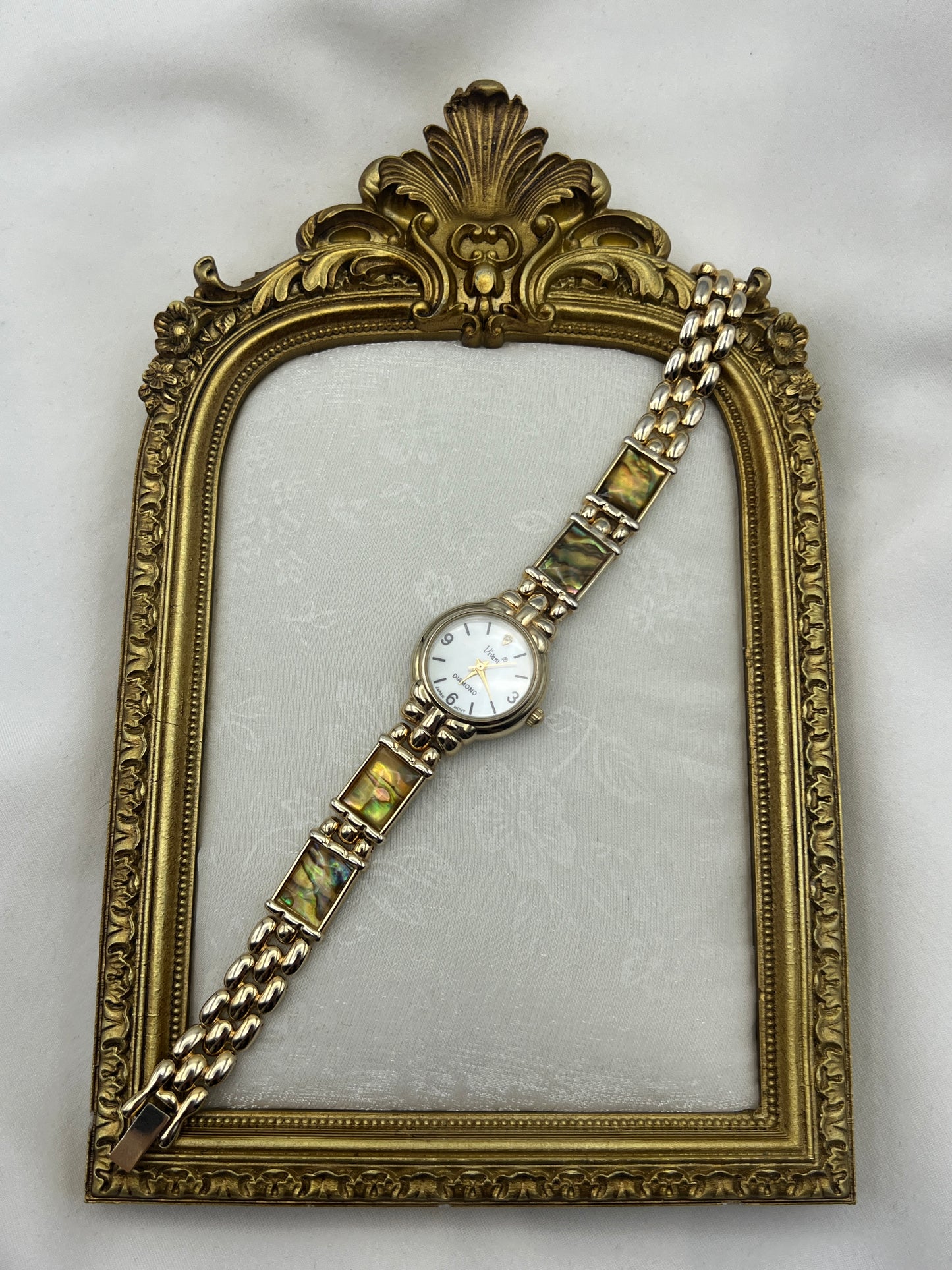 Gold-Tone Abalone Watch