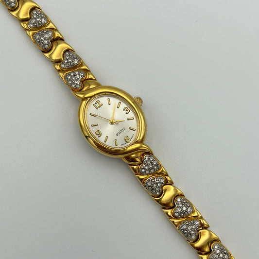 Gold Heart Strap Watch