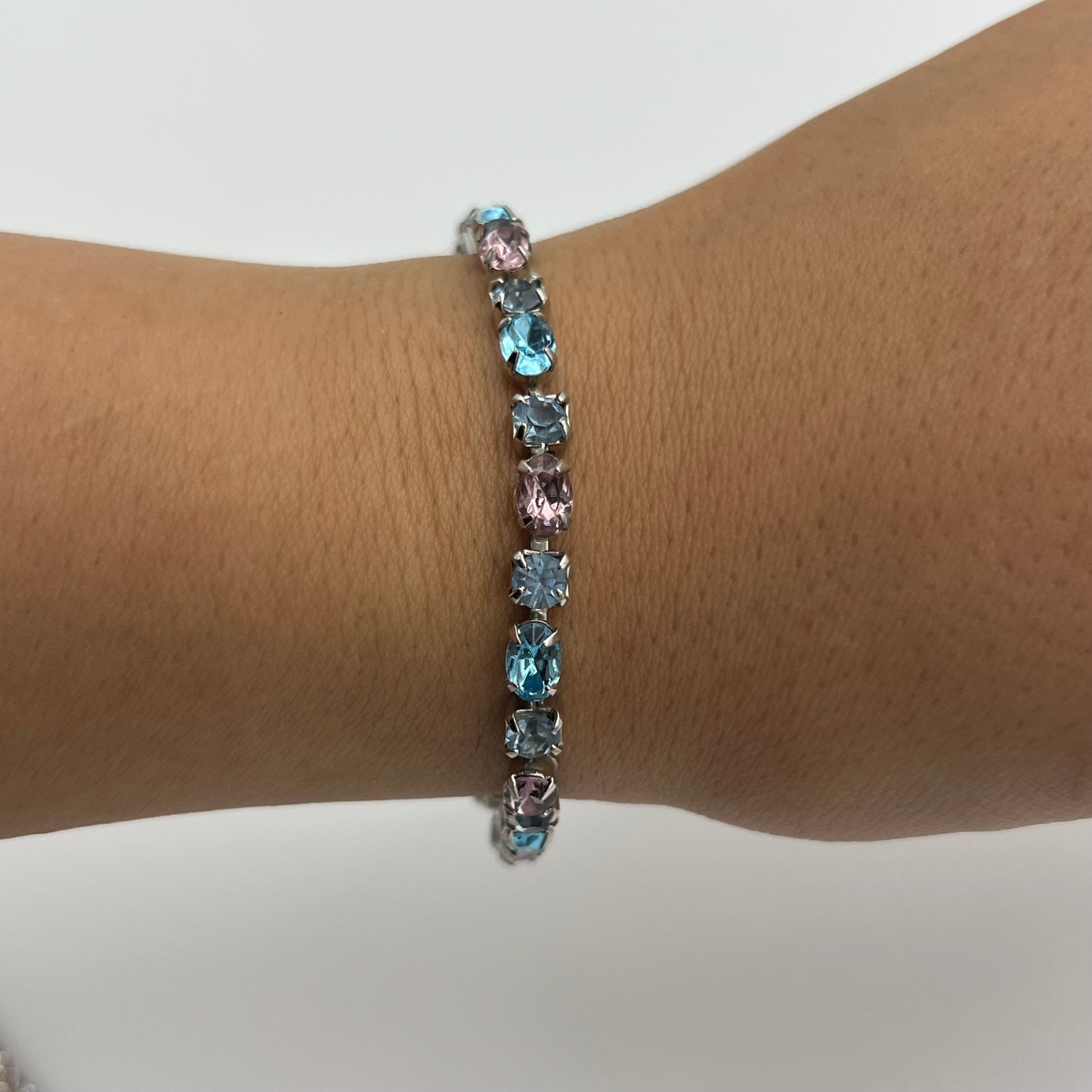 Pastel Pink & Blue Gemstone Bracelet