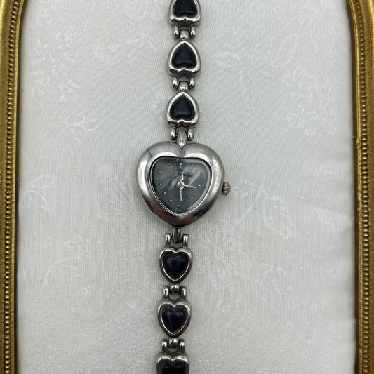 RARE Heart Silver-Tone Watch