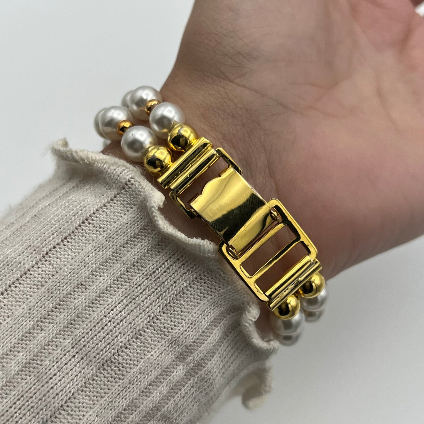 Gold-Toned Pearl Watch