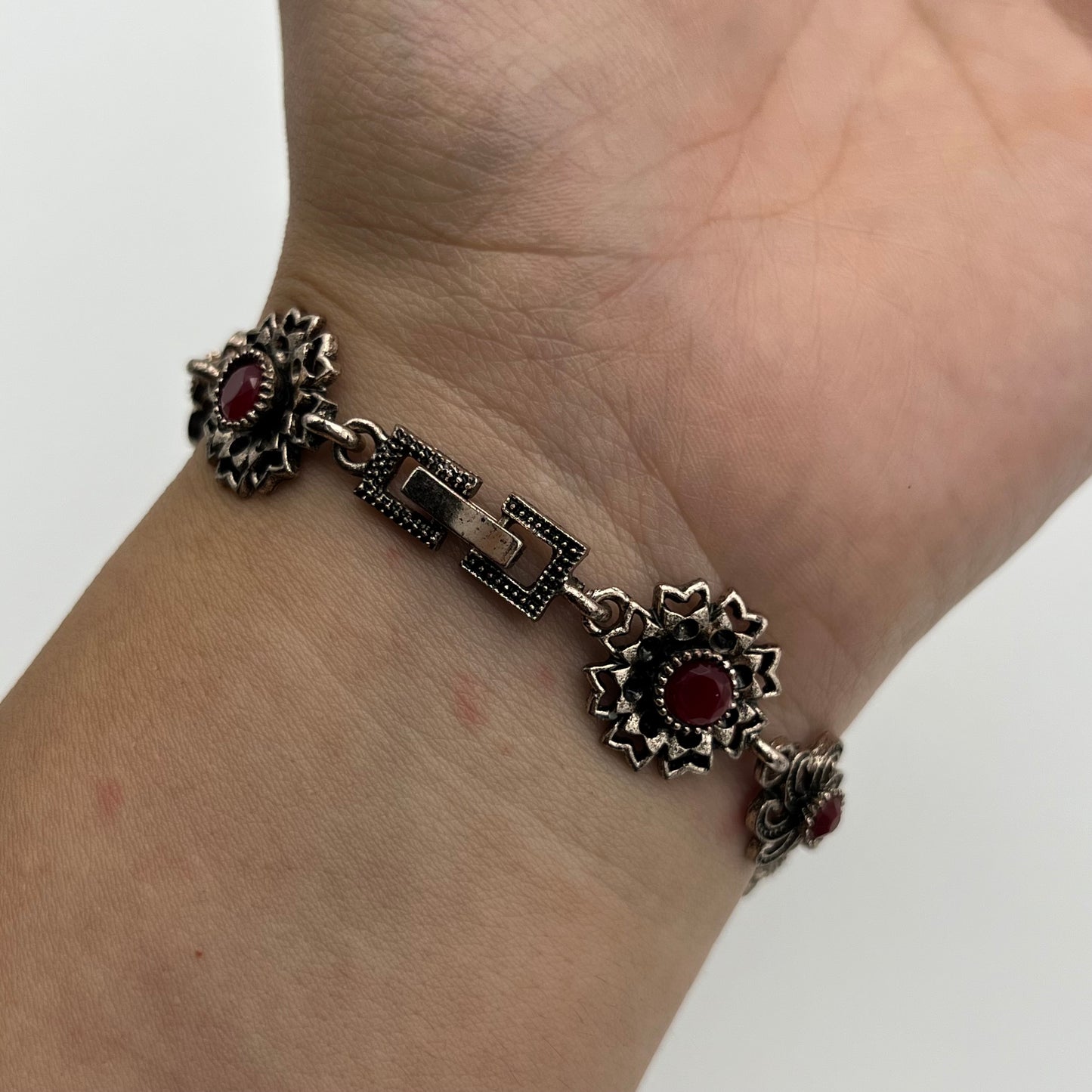 Red Flower Bracelet