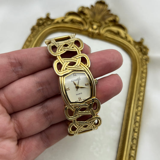 Chic Gold-Tone Bangle Watch