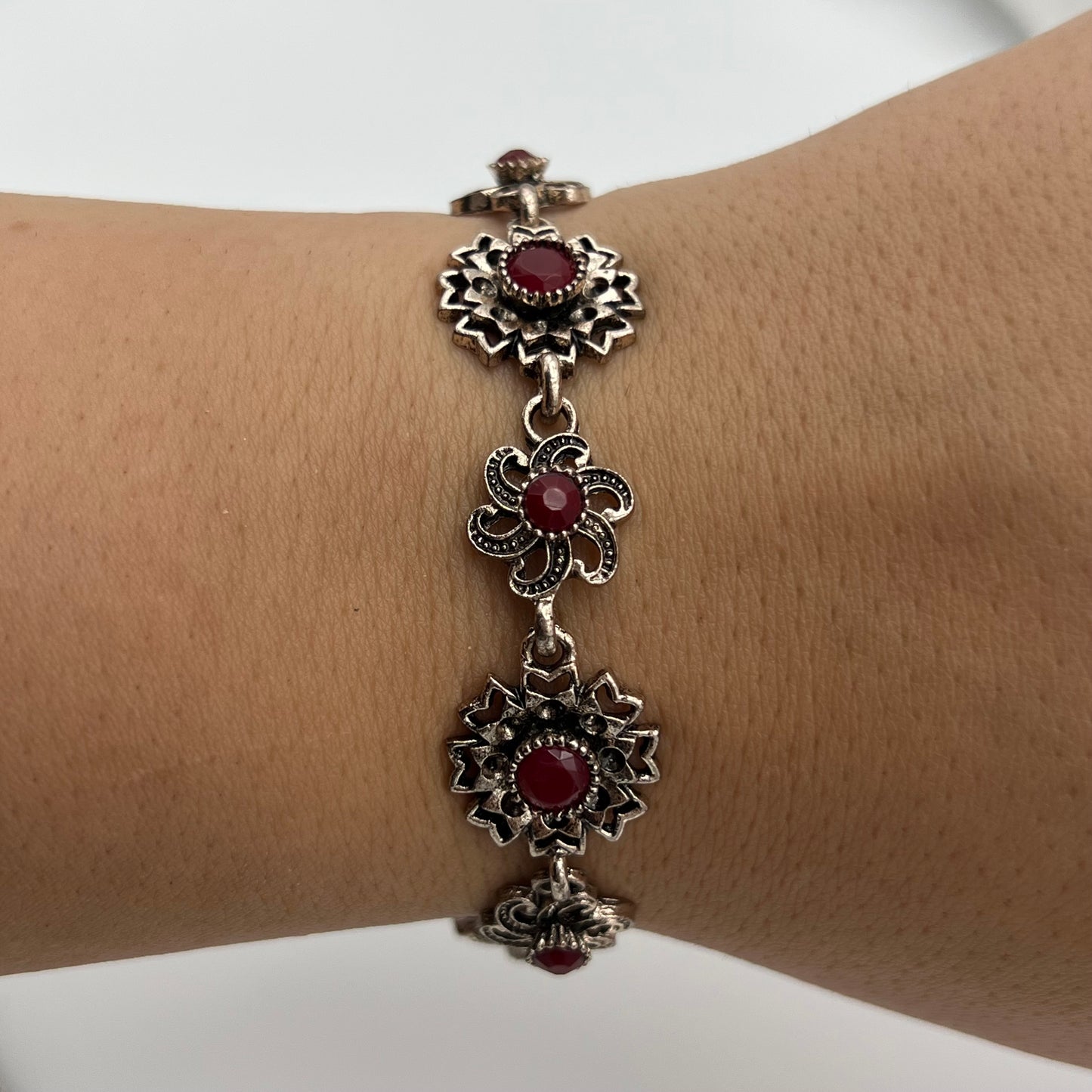 Red Flower Bracelet