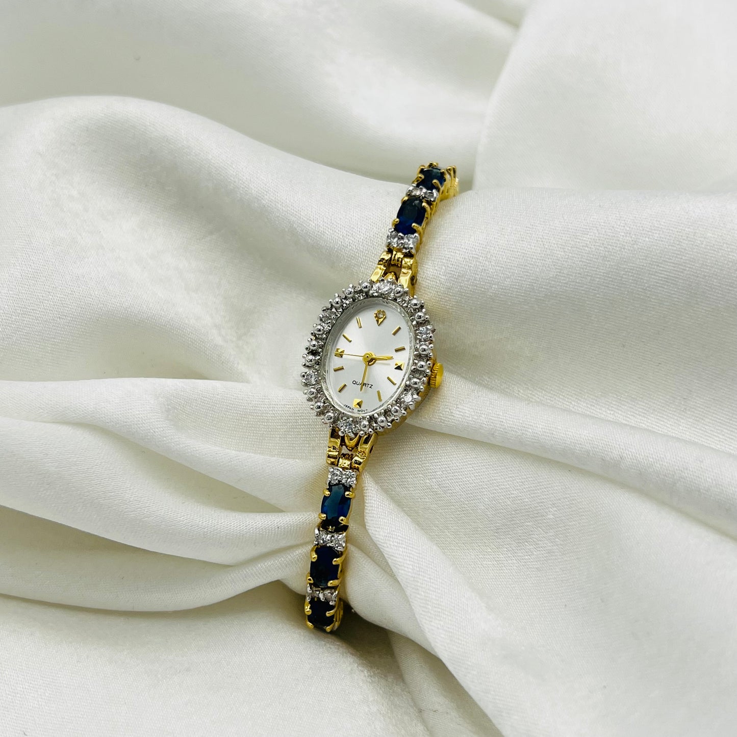 Sapphire-Toned Tennis Bracelet Watch