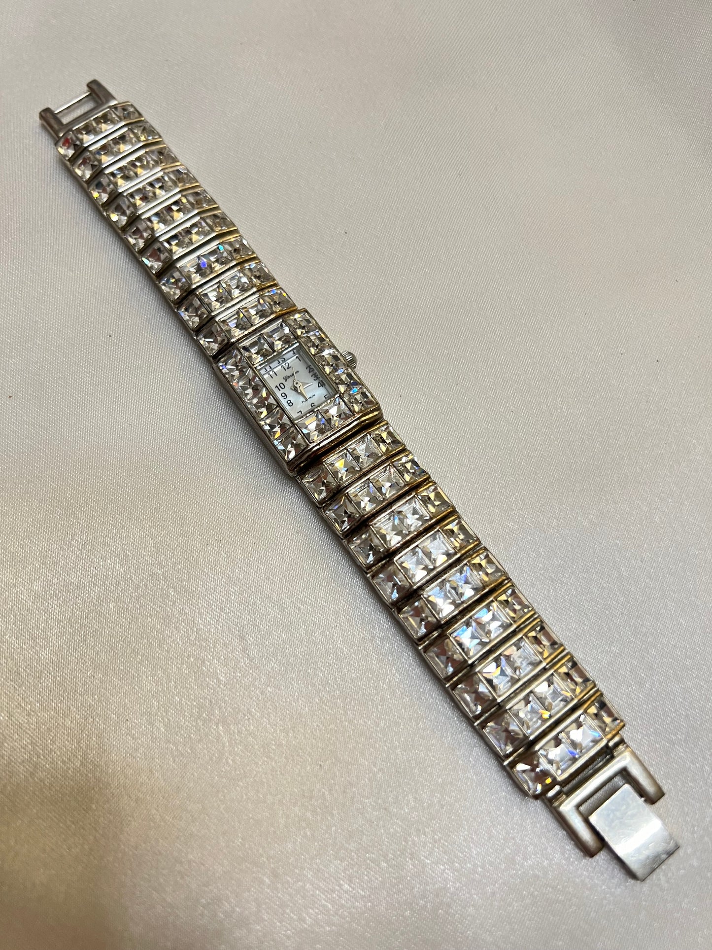 Iced Out Silver Diamanté Watch
