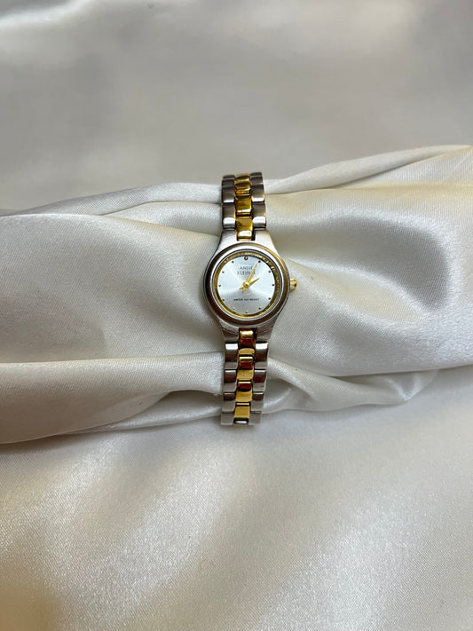 💛🤍 Dainty Anne Klein Two-Toned Watch