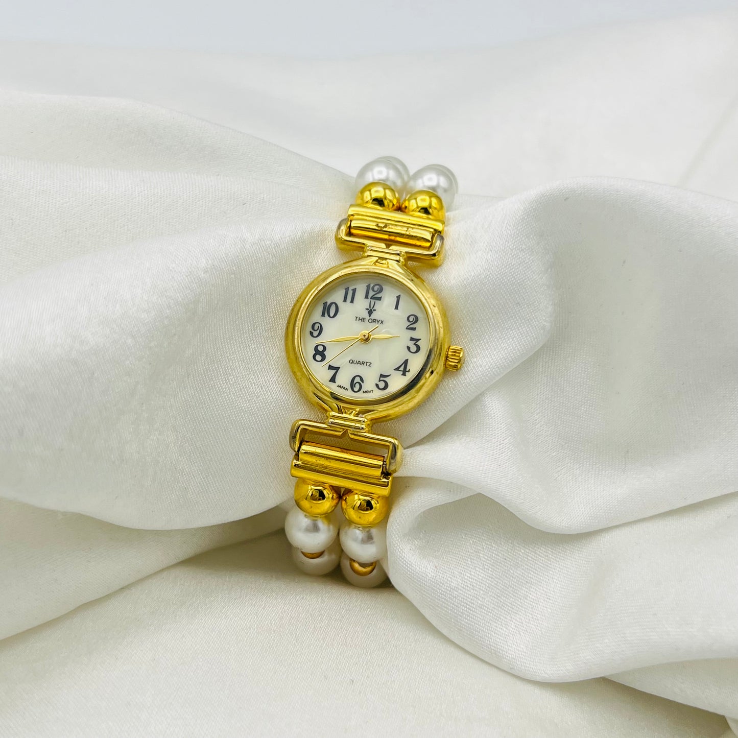 Gold-Toned Pearl Watch
