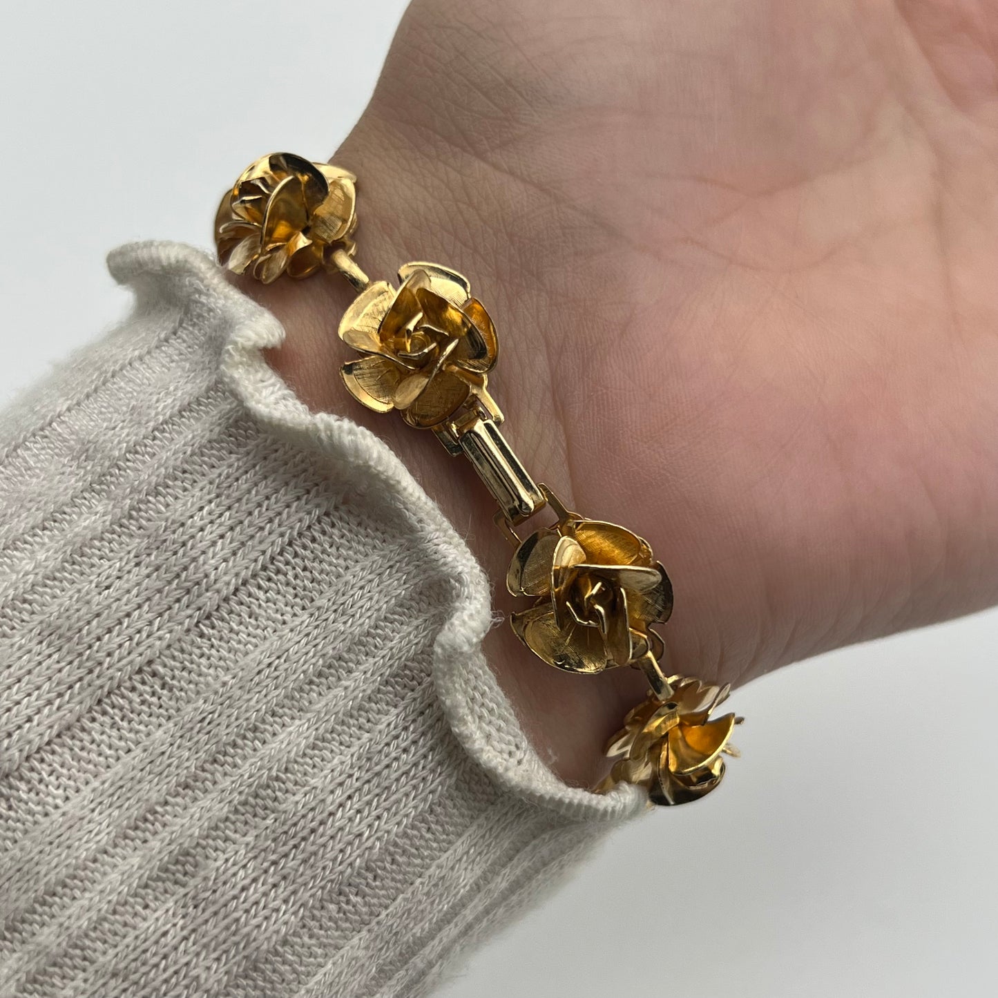 Gold-Toned Rose Bracelet