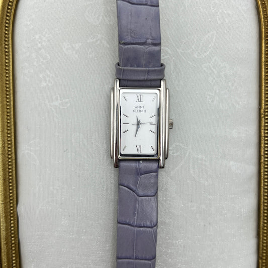 Anne Klein Lilac Crocodile Embossed Leather Watch