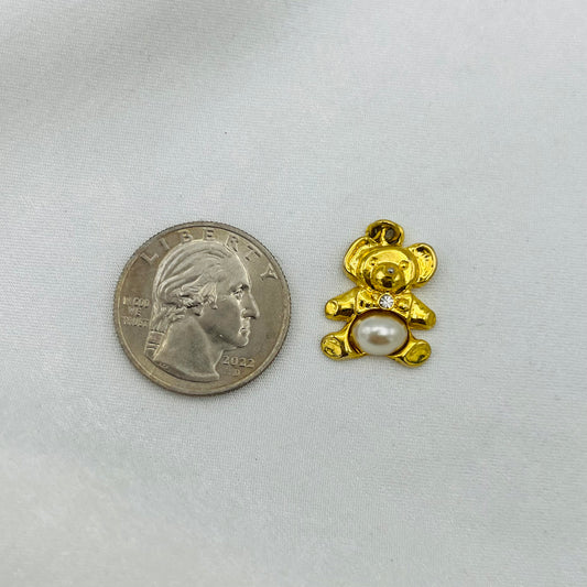 Teddy Bear Pearl Charm