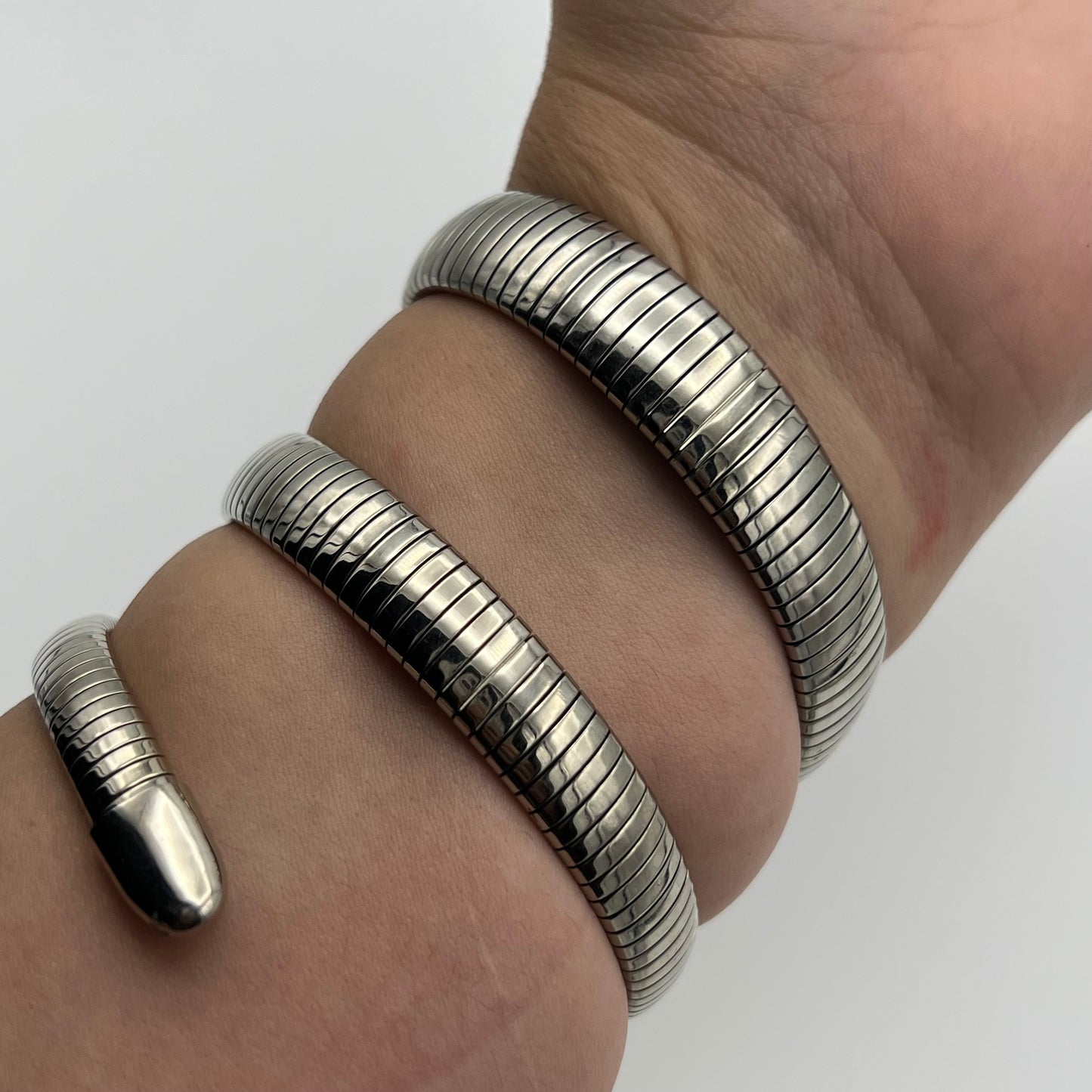 Chic Silver-Toned Wrap Watch Similar to the Bvlgari Serpenti Watch Price: ~$7,000