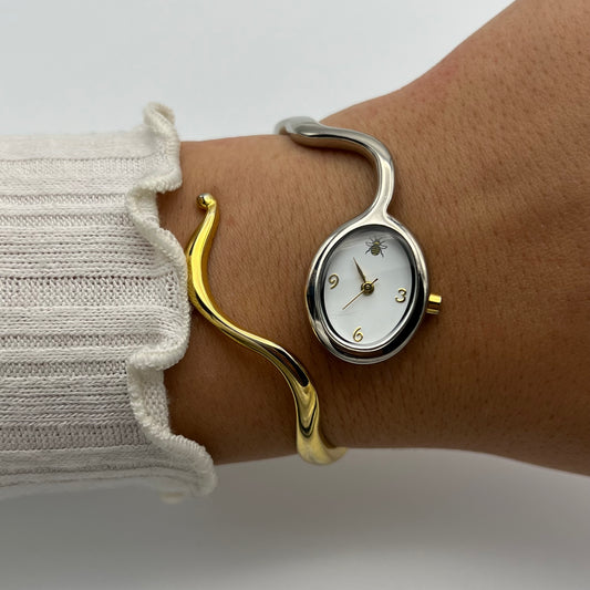 🐝 Dainty Two-Toned Watch with Bee Dial