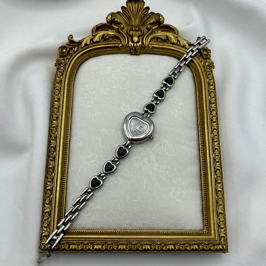 RARE Heart Silver-Tone Watch
