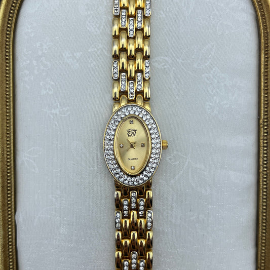 Elizabeth Taylor Diamanté Gold-Toned Watch